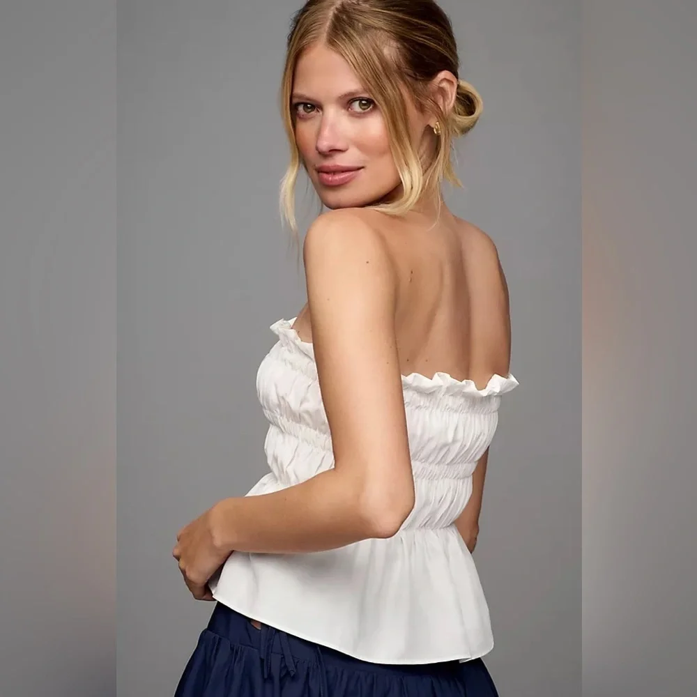 NWT Mare Mare Smocked Linen Tube Top